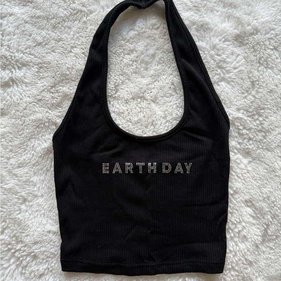 Fashion Brand Company Tops - FASHION BRAND COMPANY Earth Day Bedazzled Tencel Halter Top Size XXS/XS